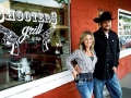 Lauren and Jayson Boebert, owners of the Shooters Grill in Rifle, stand outside their restaurant.